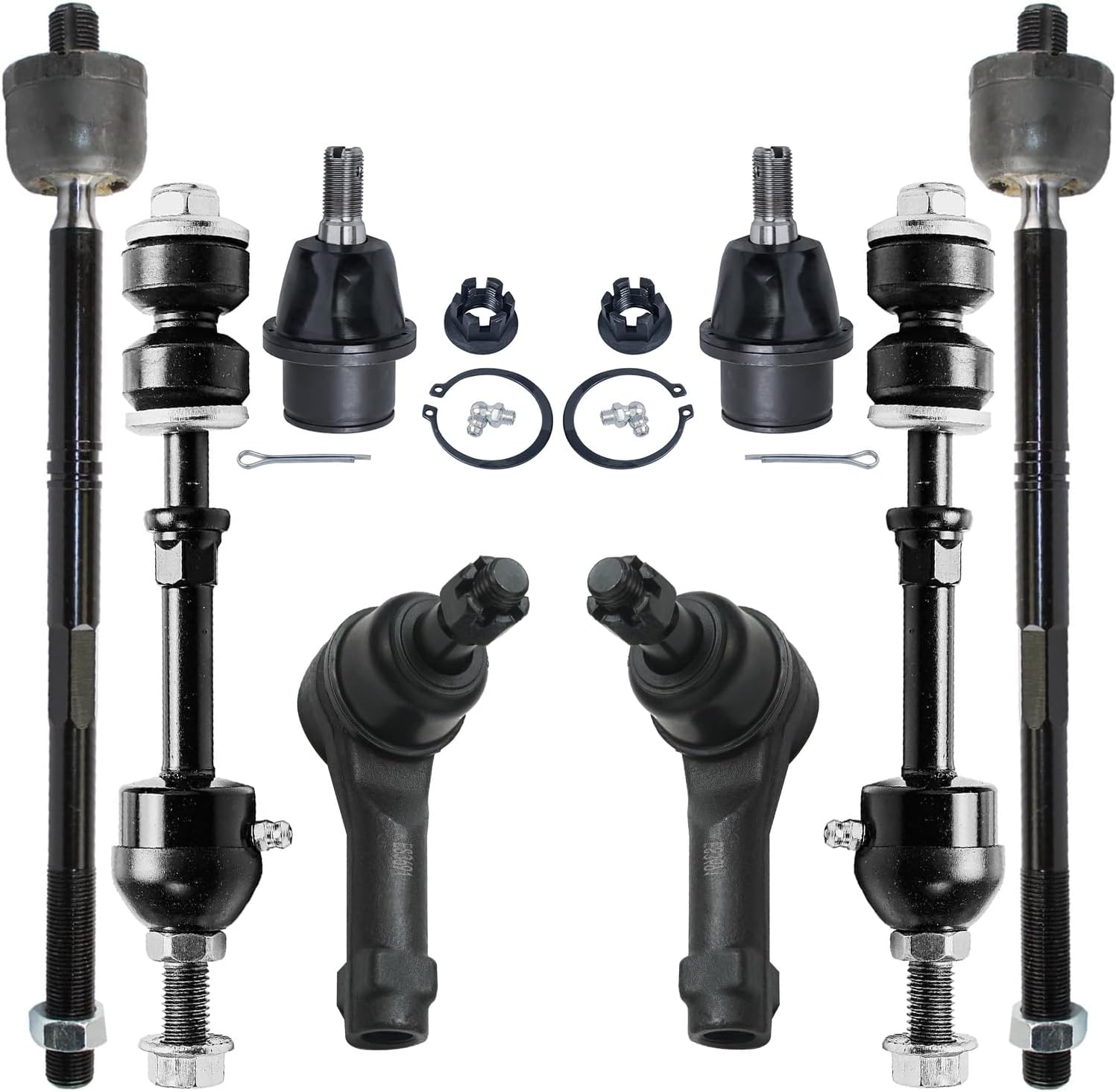 8pc Front Inner Outer Tie Rods Sway Bar Links Lower Ball Joints Suspension Kit