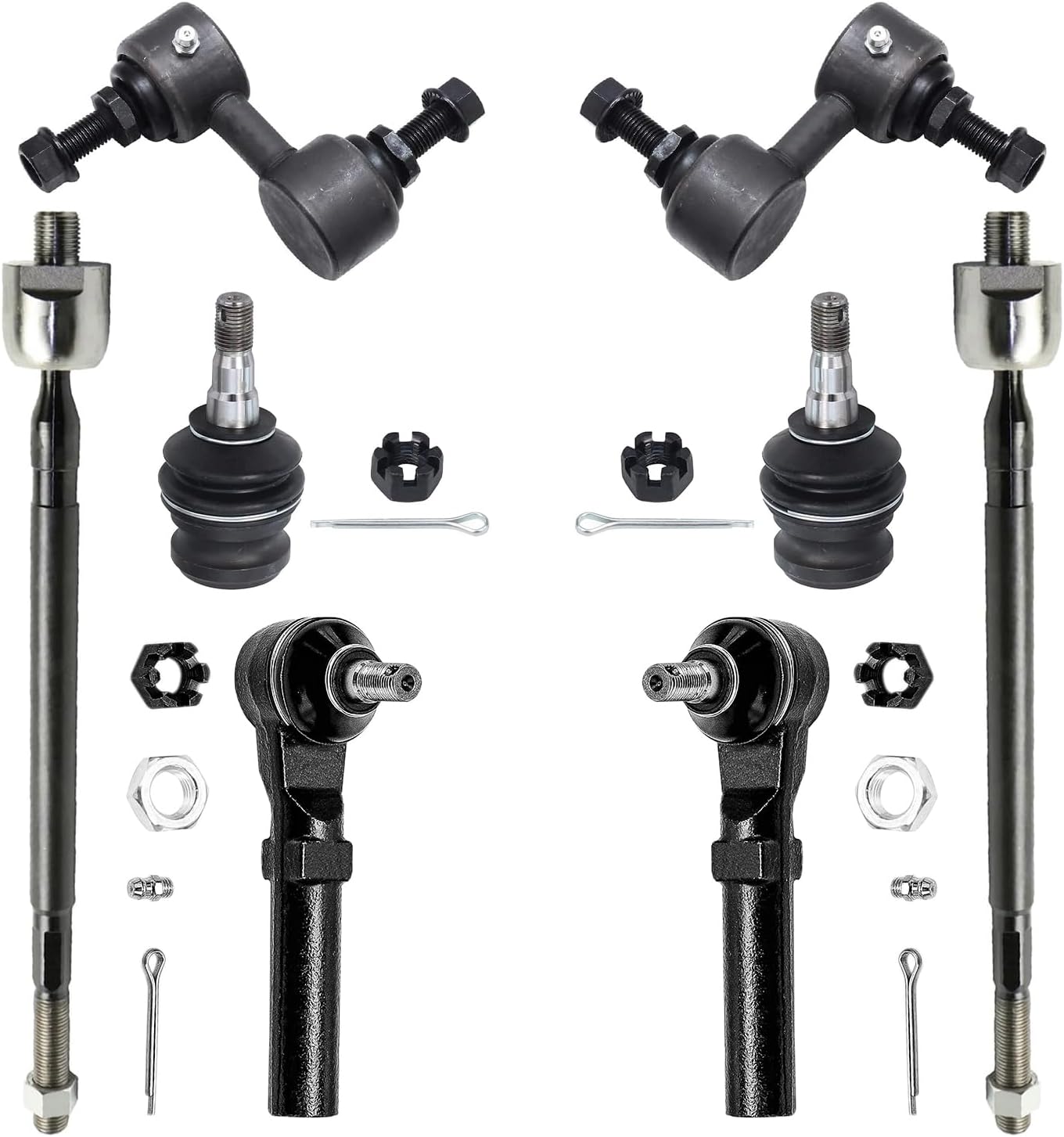 8pc Front Inner Outer Tie Rods Sway Bar Links Lower Ball Joints Suspension Kit