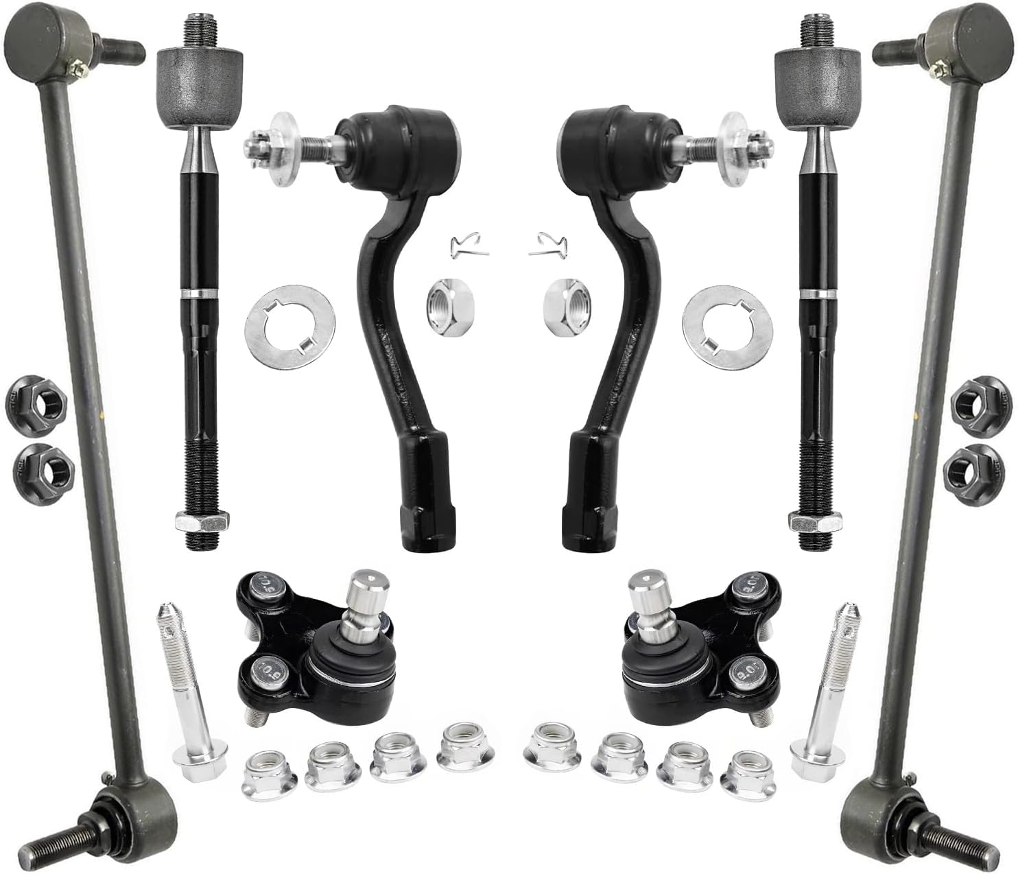 8pc Front Sway Bar Links Inner Outer Tie Rods Lower Ball Joints Suspension Kit
