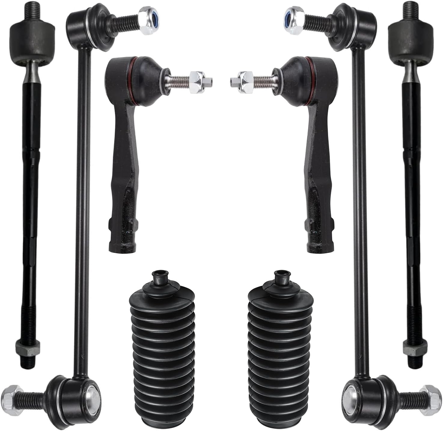 8pc Front Sway Bar Links Inner Outer Tie Rods Suspension Kit