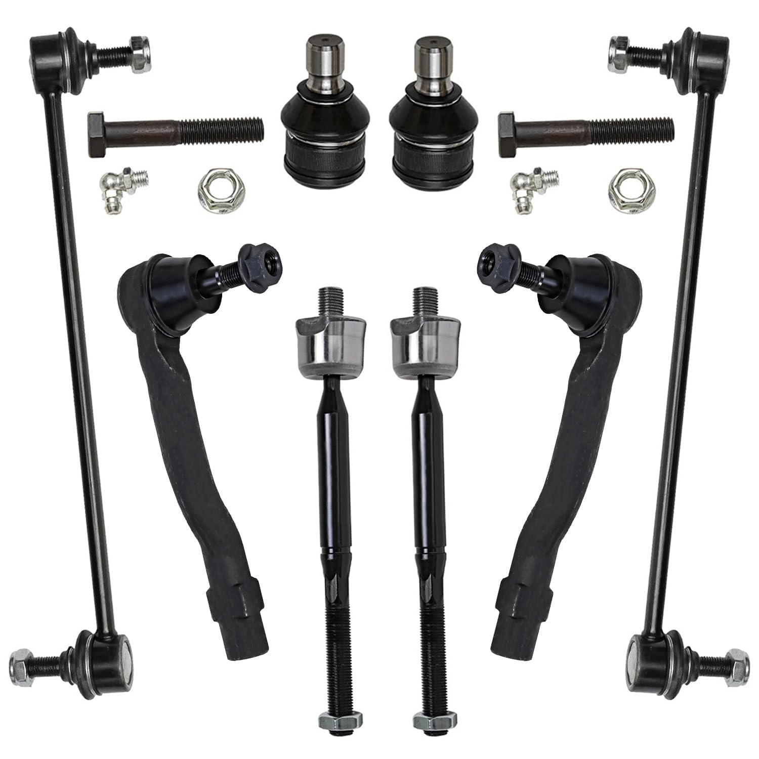 8pc Front Inner Outer Tie Rods Sway Bar Links Lower Ball Joints Suspension Kit
