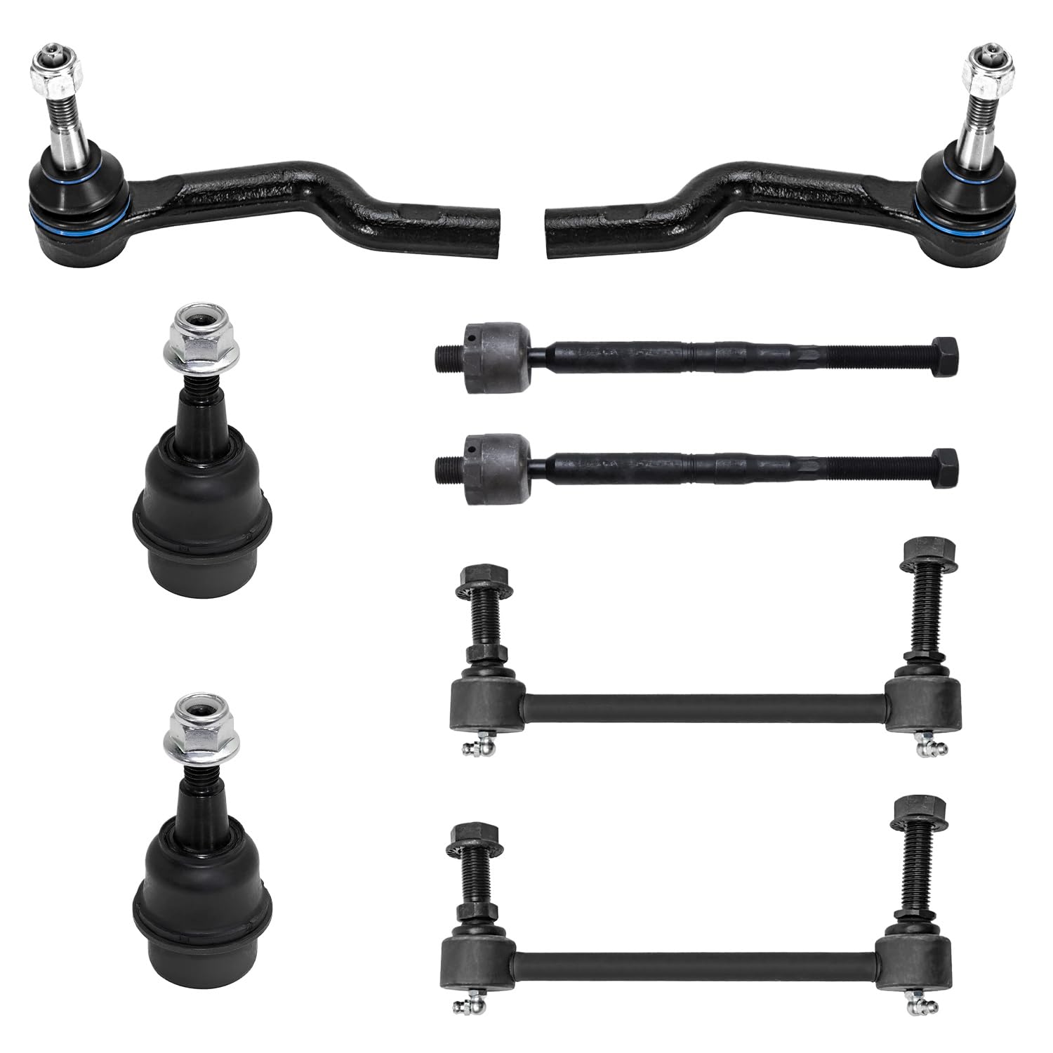 8pc Front Tie Rods Lower Ball Joints Sway Bar Links Suspension Kit