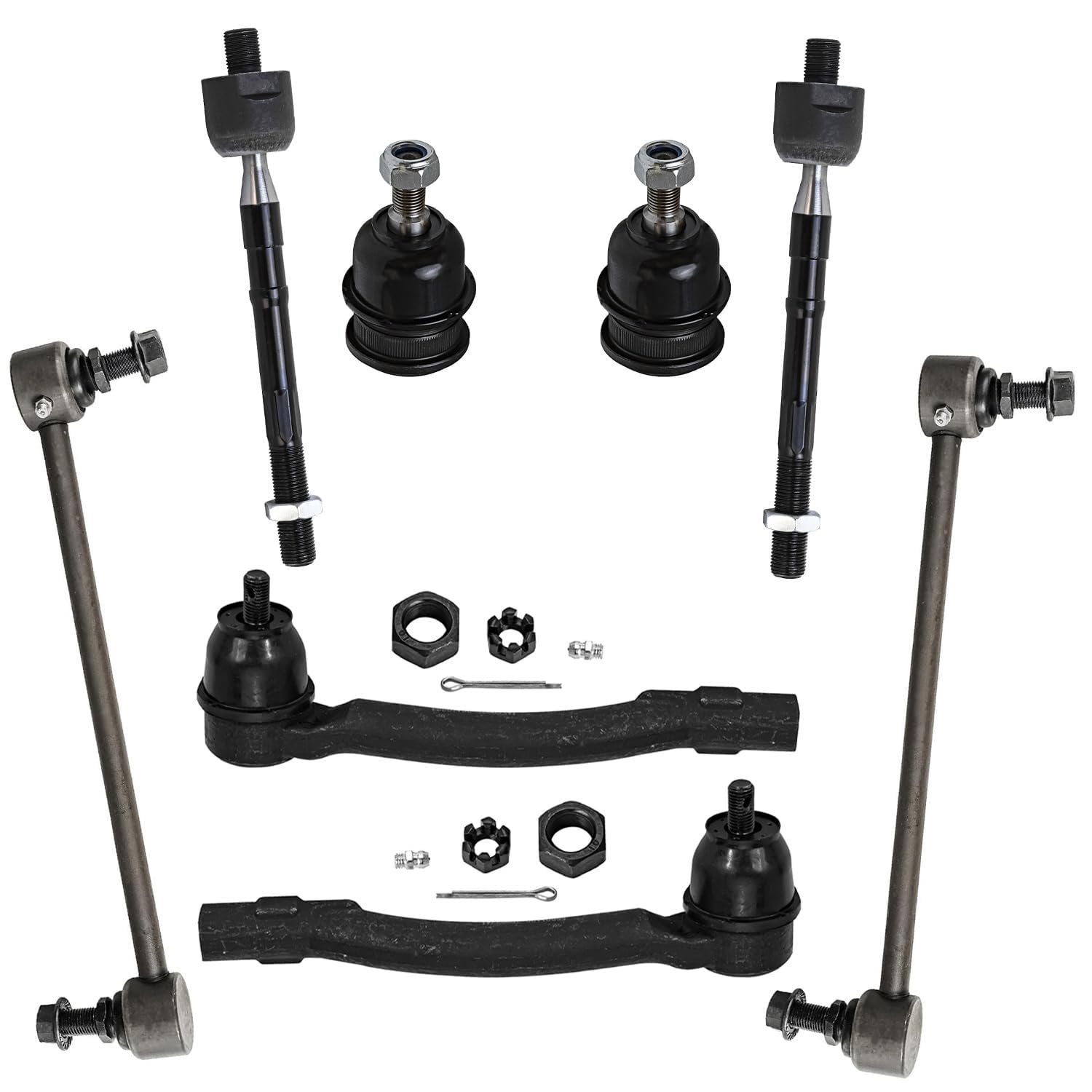 8pc Front Inner Outer Tie Rods Sway Bar Links Lower Ball Joints Suspension Kit