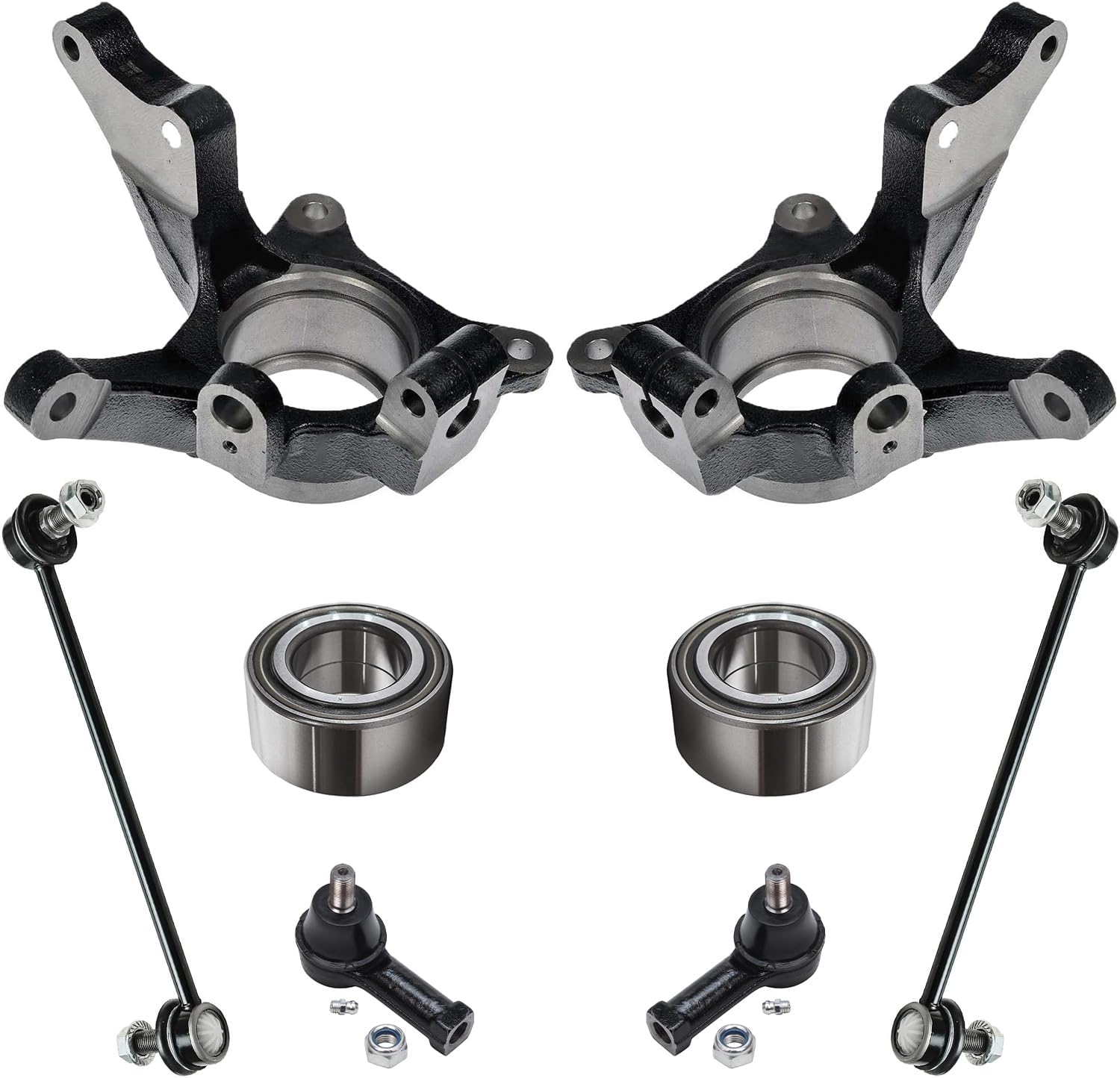 8pc Front Steering Knuckles Wheel Bearings Sway Bar Links Suspension Kit