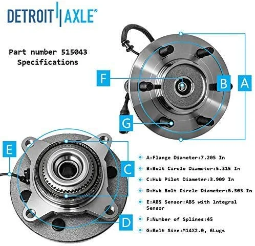 Detroit Axle - Front Disc Rotors Ceramic Brake Pads for Ford F-150 Mark Lt 4WD — image 7