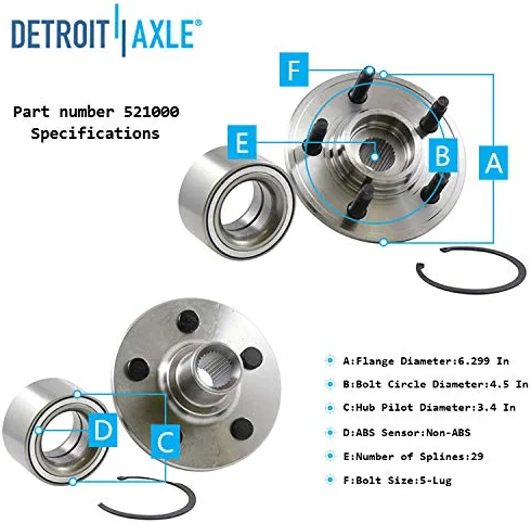 Detroit Axle - Rear Disc Rotors Ceramic Brake Pads for Ford Explorer Mountaineer — image 7