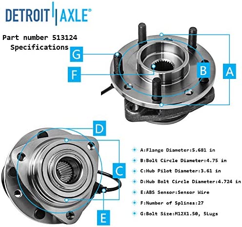 Detroit Axle - Front Drilled Rotors Brake Pads Wheel Hubs for Sonoma S10 Blazer — image 7