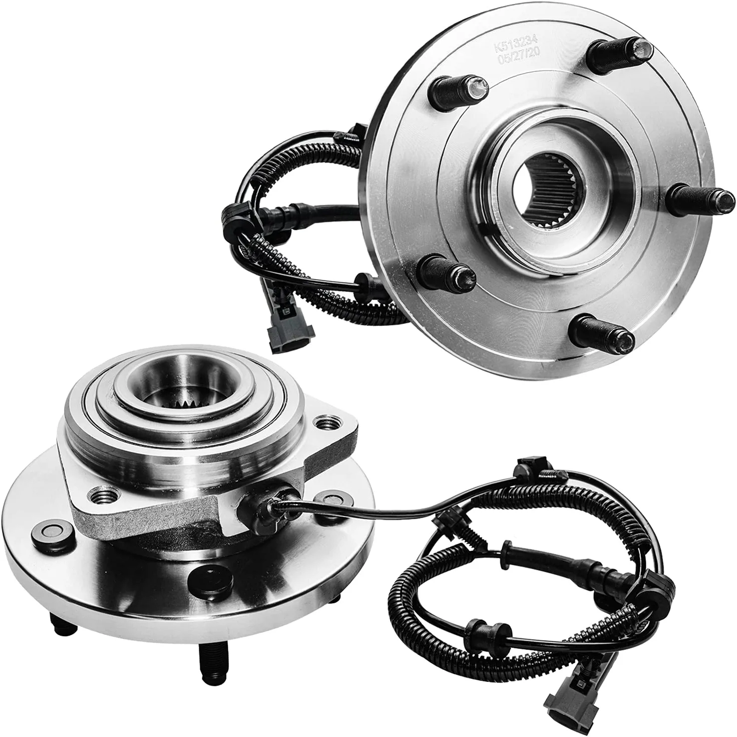 Detroit Axle - Front Wheel Hub Bearings Brake Rotors Kit for 2005-2010 Commander — image 4