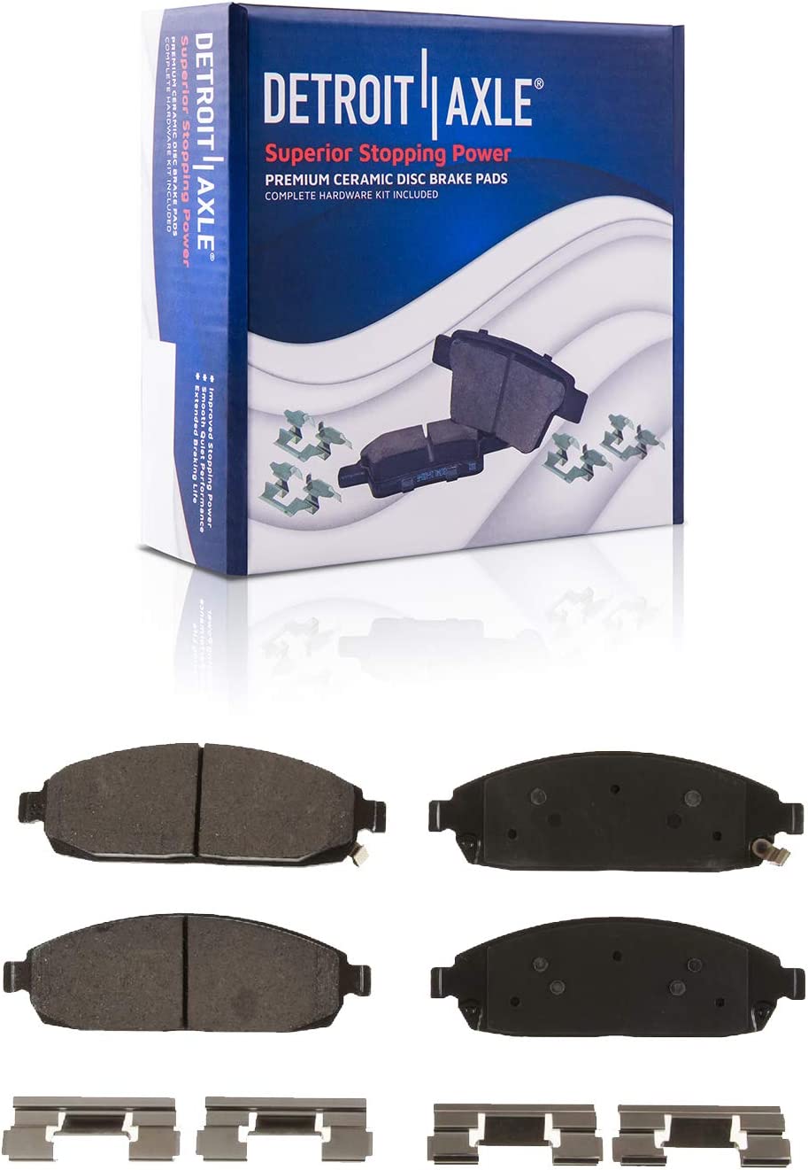 Detroit Axle - Front Drilled Rotors Brake Pads Kit for Grand Cherokee Commander — image 5