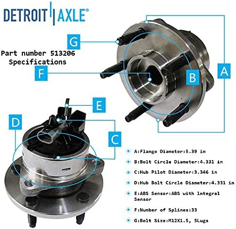 Detroit Axle - Front Disc Rotors Brake Pads Wheel Hubs for 2008-2011 Chevy HHR — image 7