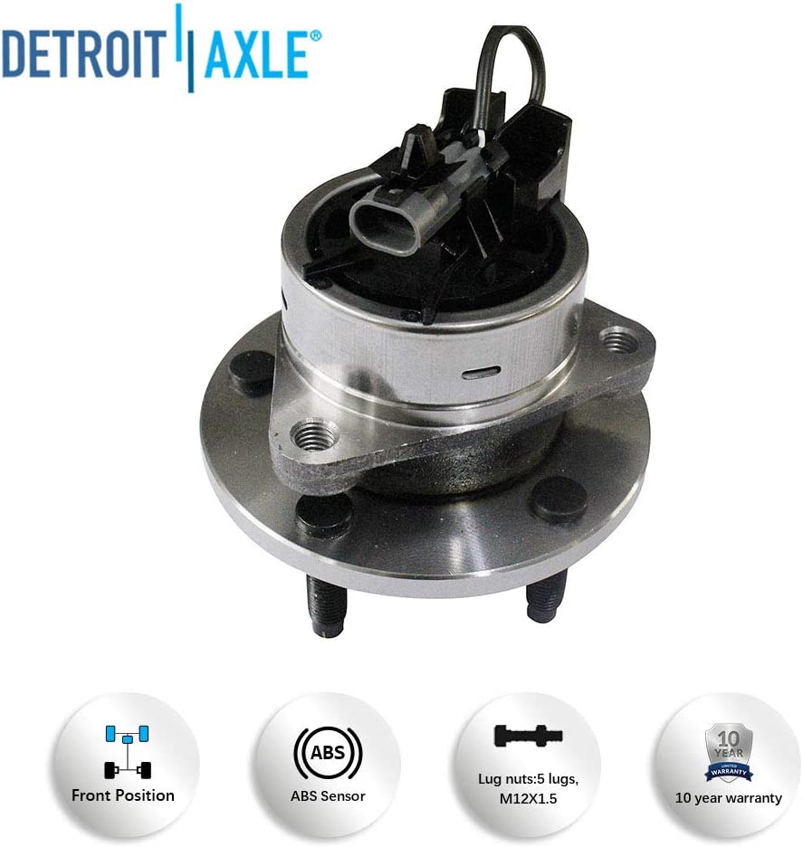 Detroit Axle - Front Wheel Hubs Rotors Brake Pads for 2007-2009 Chevy Cobalt G5 — image 8