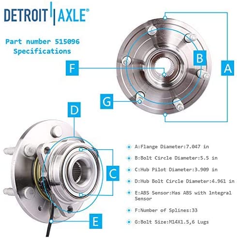 Detroit Axle - Front Wheel Hubs Lower Ball Joints Tie Rods for Silverado 1500 — image 8