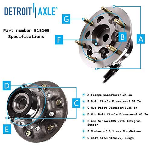 Detroit Axle - 2WD Front Wheel Hubs Ball Joints for Chevy Colorado GMC Canyon — image 10