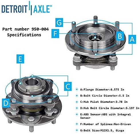 Detroit Axle - 2WD Front Wheel Hub Bearings for Toyota 4Runner Tacoma FJ Cruiser — image 6