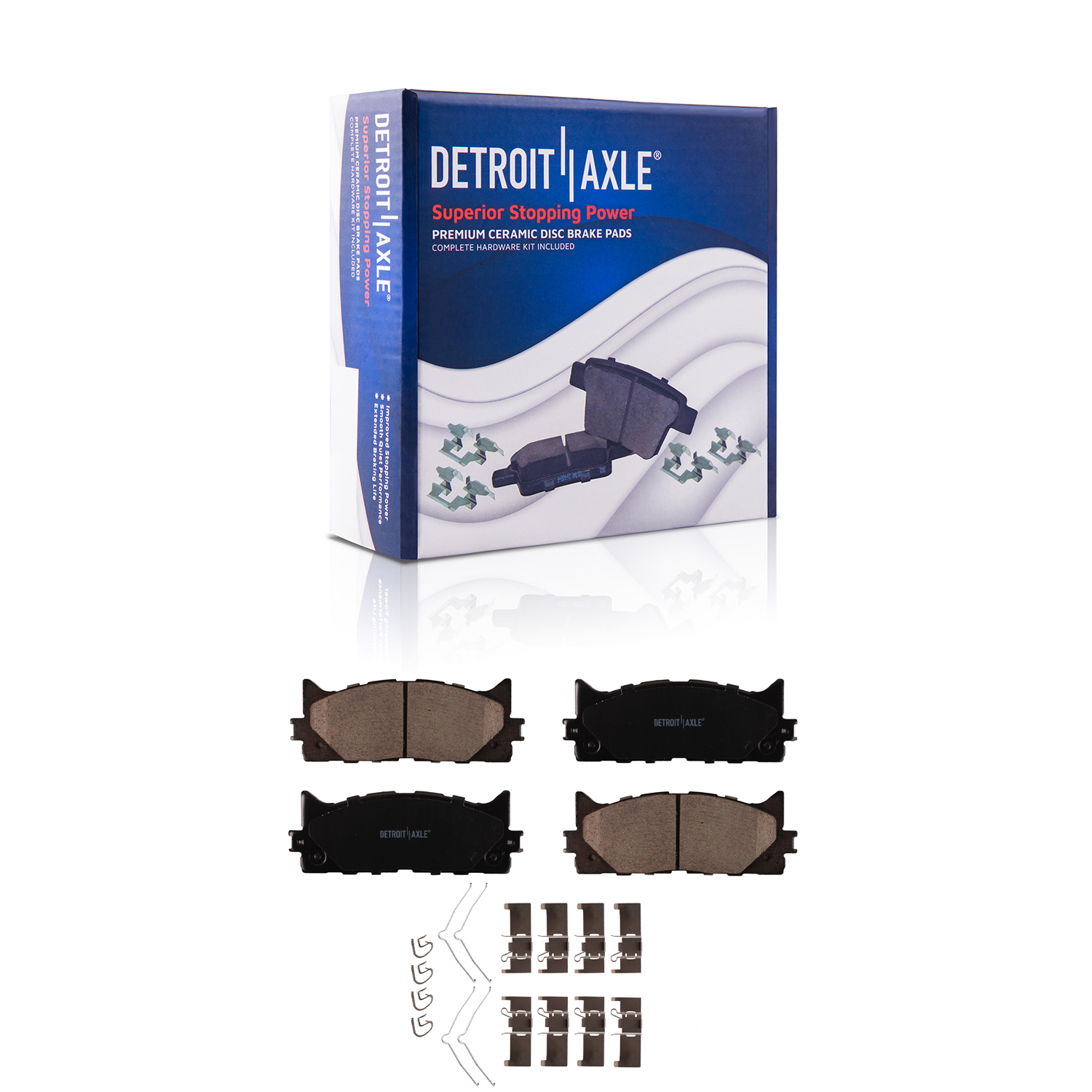 Detroit Axle - Front Rear Drilled Rotors Brake Pads Kit for Toyota Camry Avalon — image 6