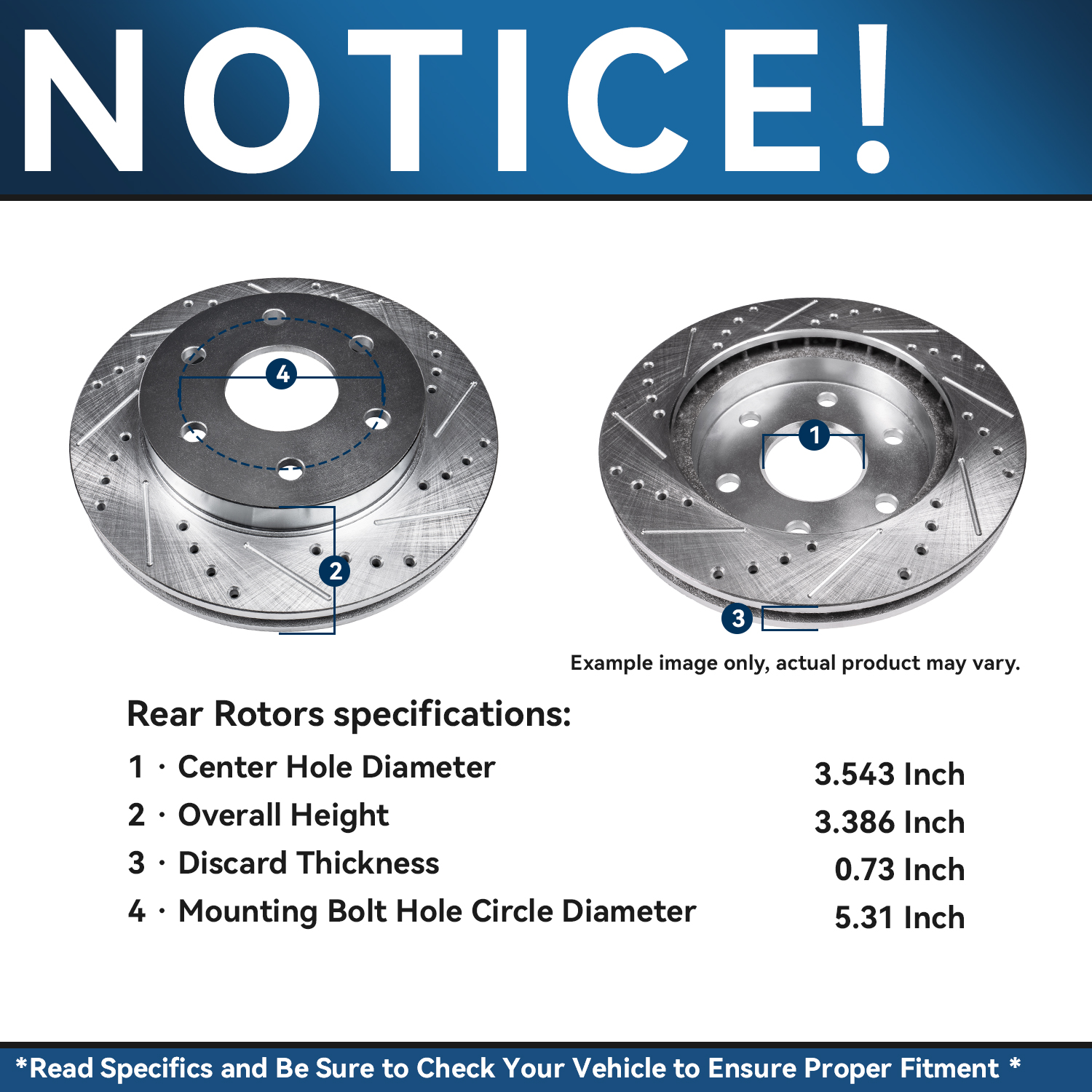 Detroit Axle - 4X4 Front Rear Drilled Rotors Brake Pads for Ford F-150 Mark LT — image 10