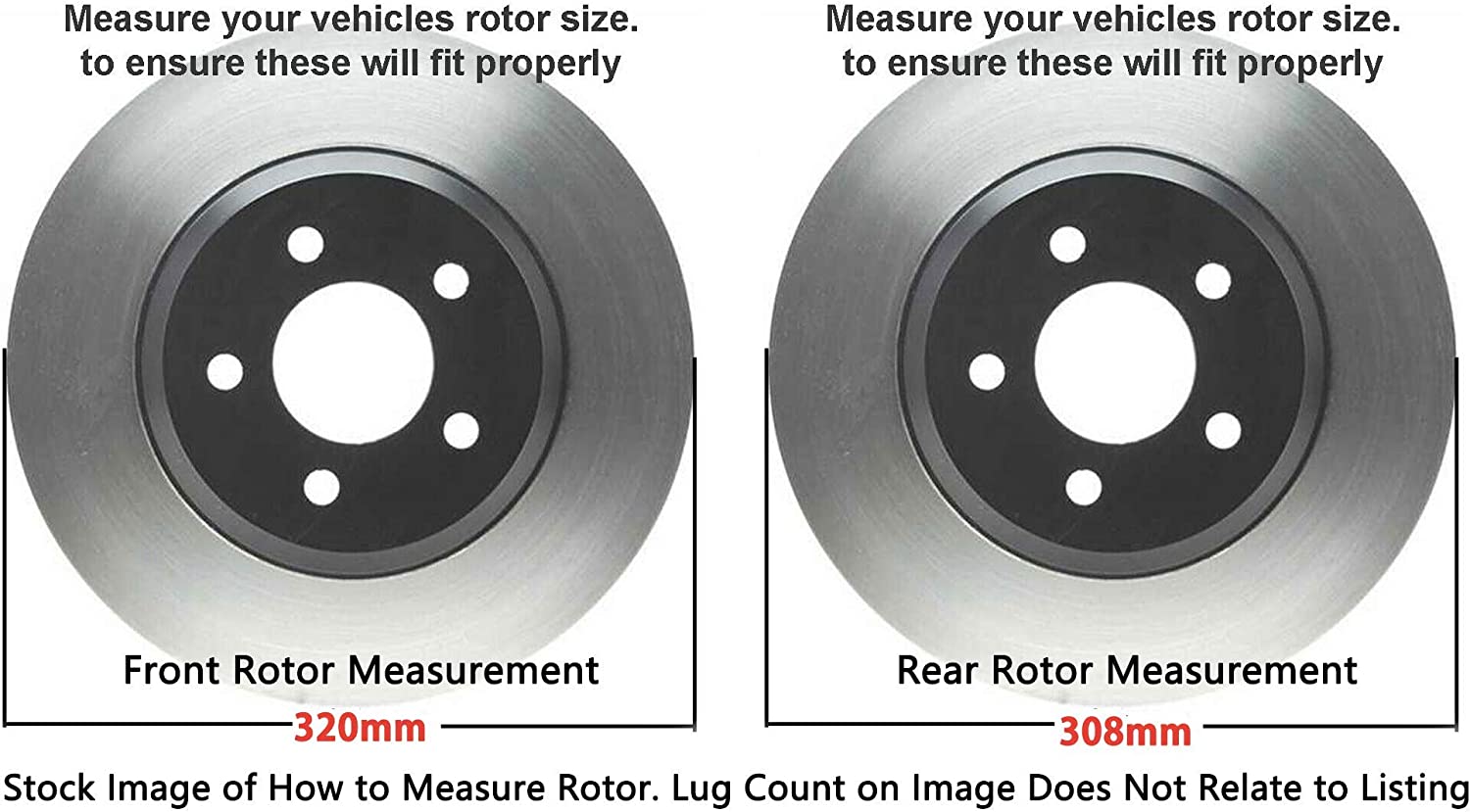Detroit Axle - Front  Rear Disc Rotors Ceramic Brake Pads for Nissan Murano — image 7