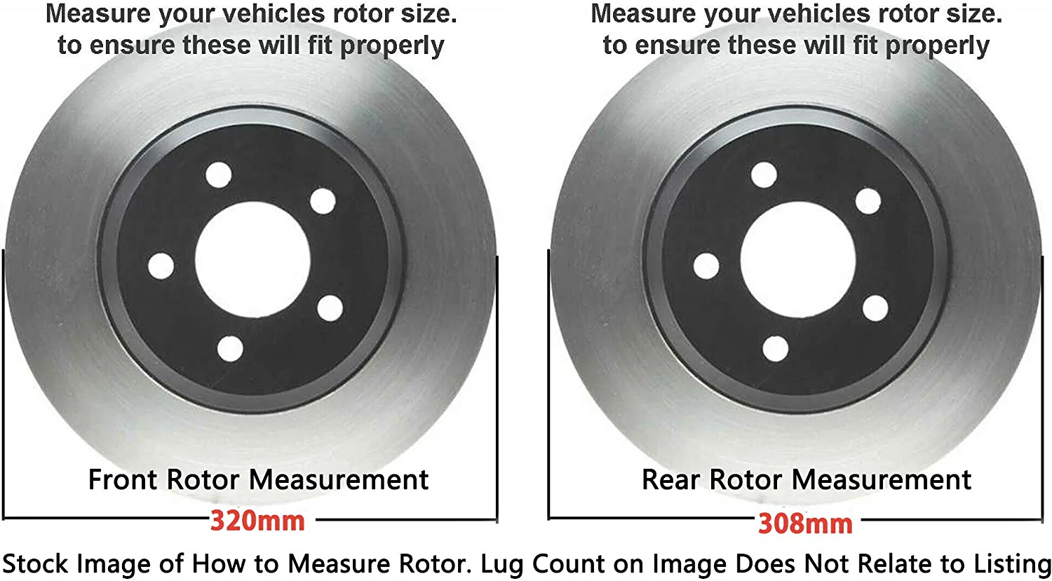 Detroit Axle - Front  Rear Drilled Rotors Brake Pads Kit for Nissan Murano — image 7
