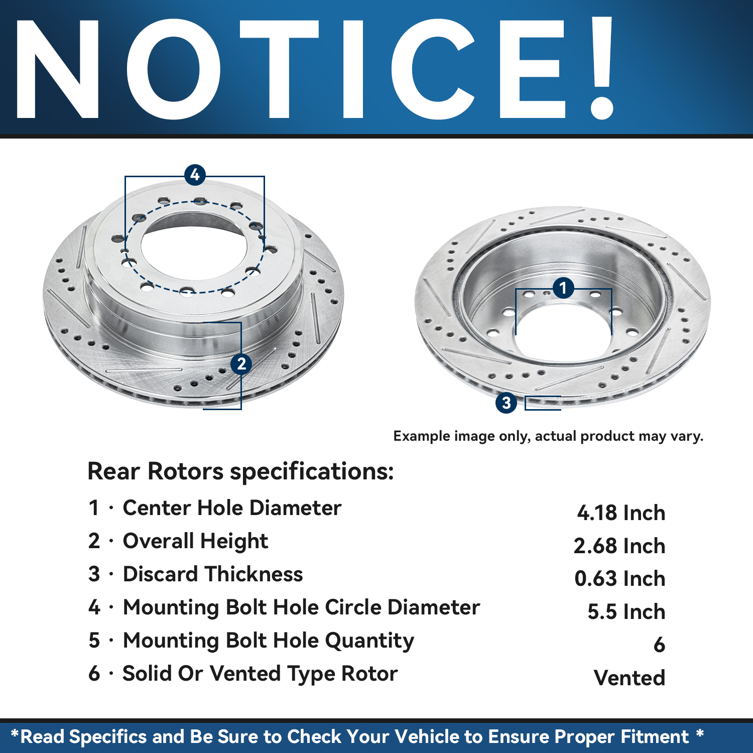 Detroit Axle - Front Rear Drilled Rotors Brake Pads for 2001-2007 Toyota Sequoia — image 11