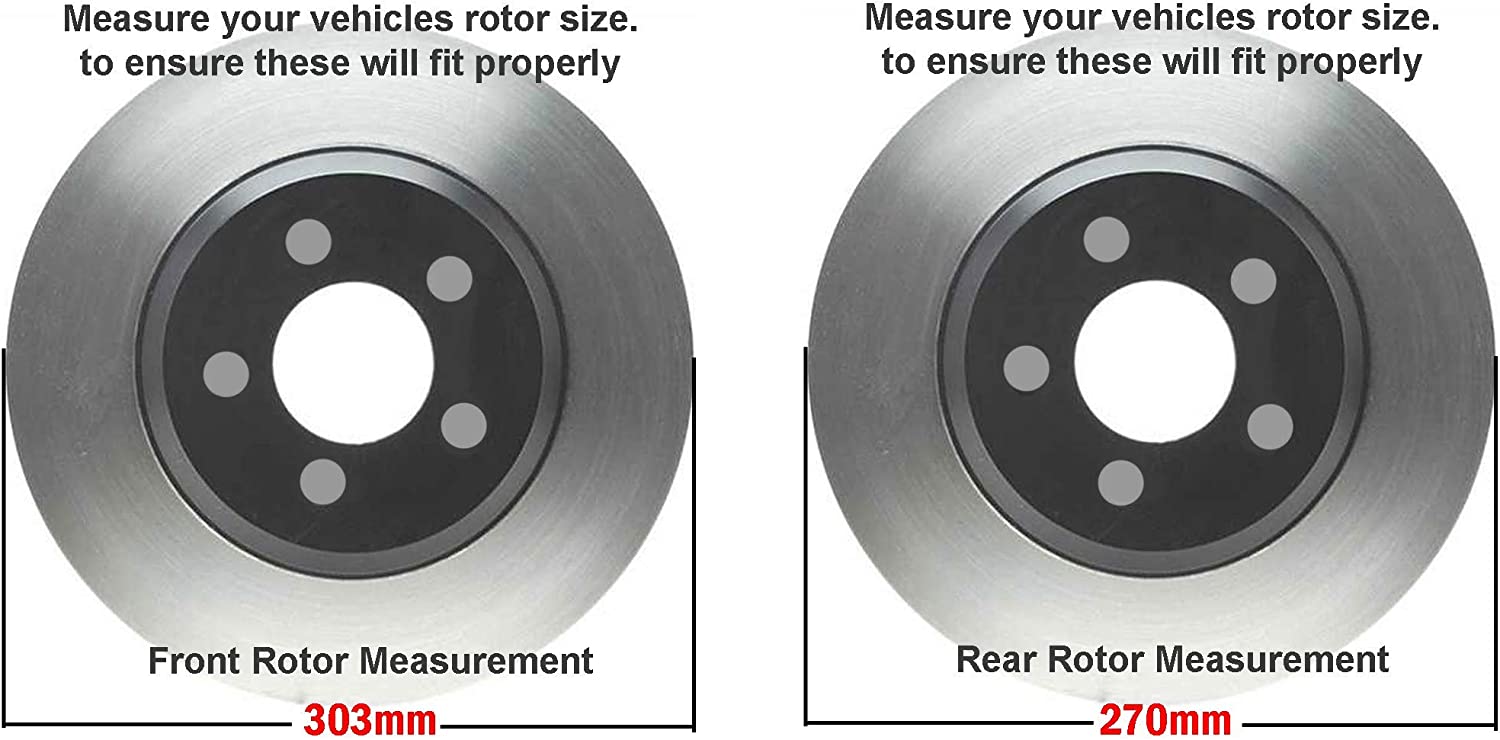 Detroit Axle - 303mm Front Rear Rotors Brake Pads for Chevy Impala Limited — image 8