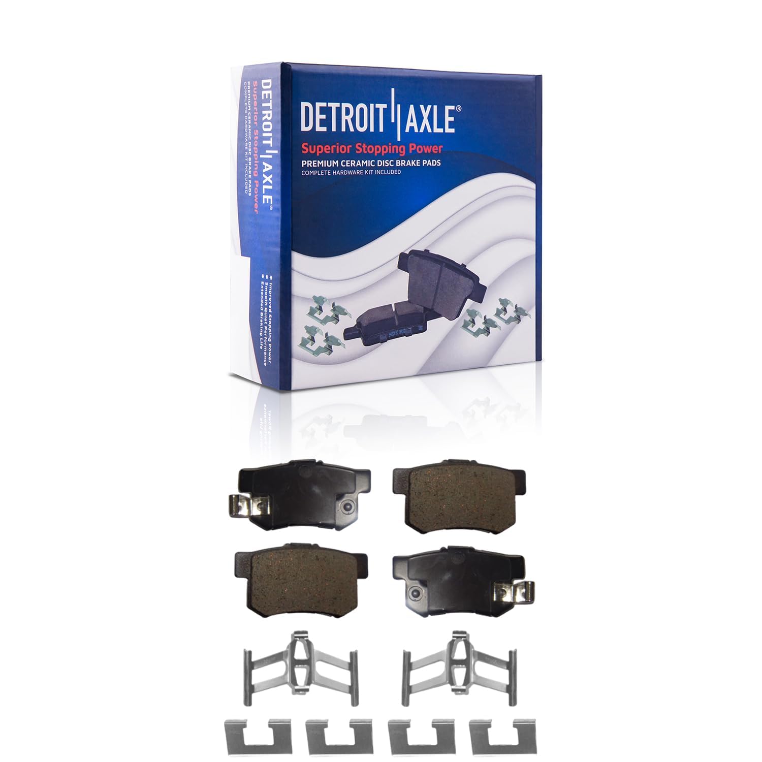 Detroit Axle - Front  Rear Rotors Ceramic Brake Pads for 2002-2004 Honda CR-V — image 7