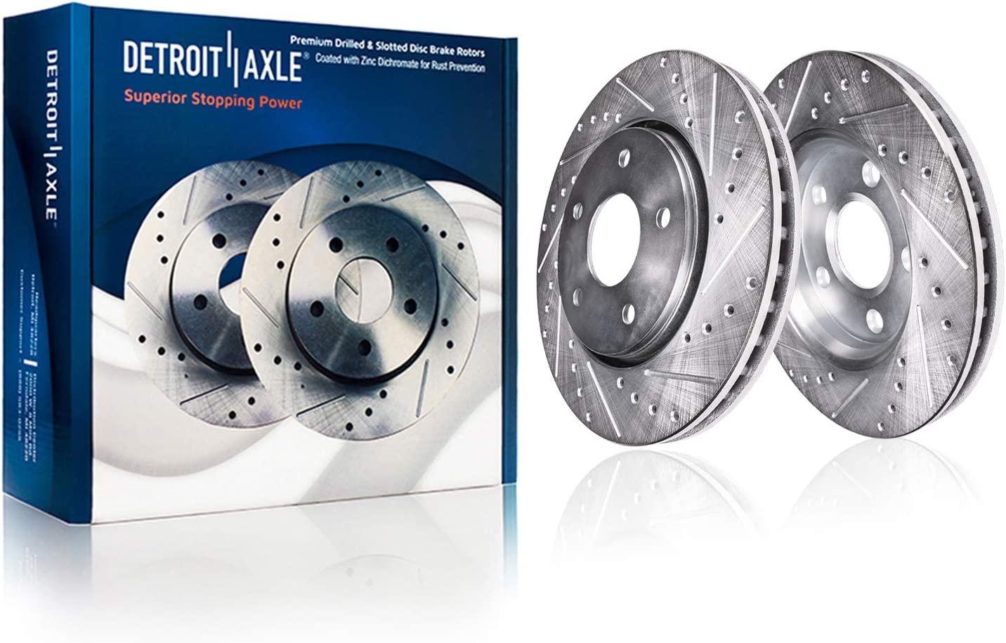 2012 Nissan Rogue - Detroit Axle 8pc Front & Rear Drilled Slotted Rotors and Ceramic Brake Pads Kit - 4
