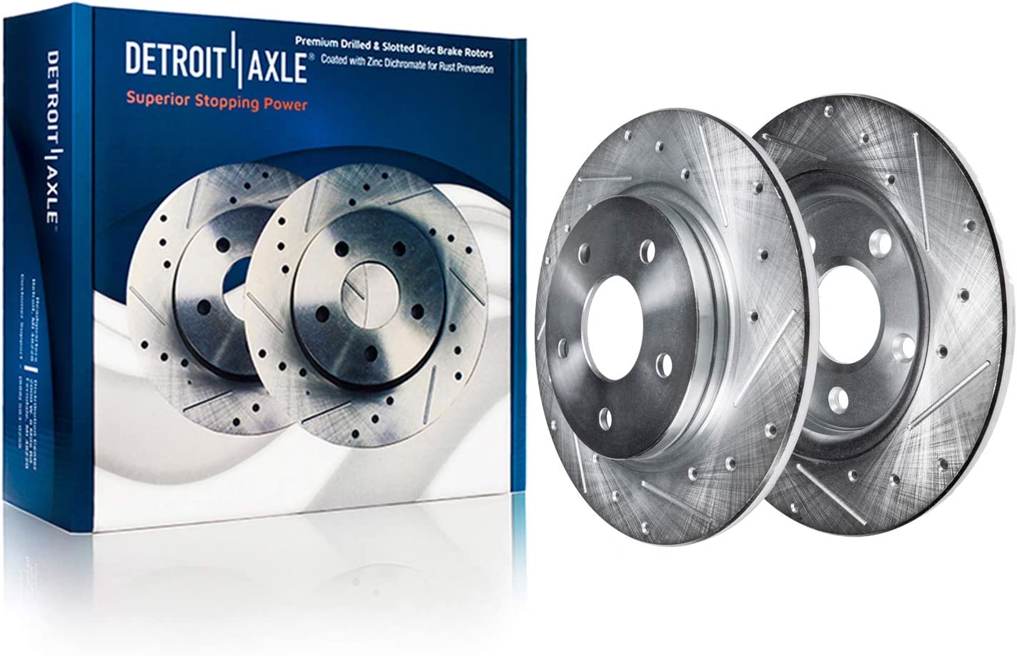 Detroit Axle - FRONT  REAR Drilled Rotors Pads for 05-08 Lacrosse Grand Prix — image 5