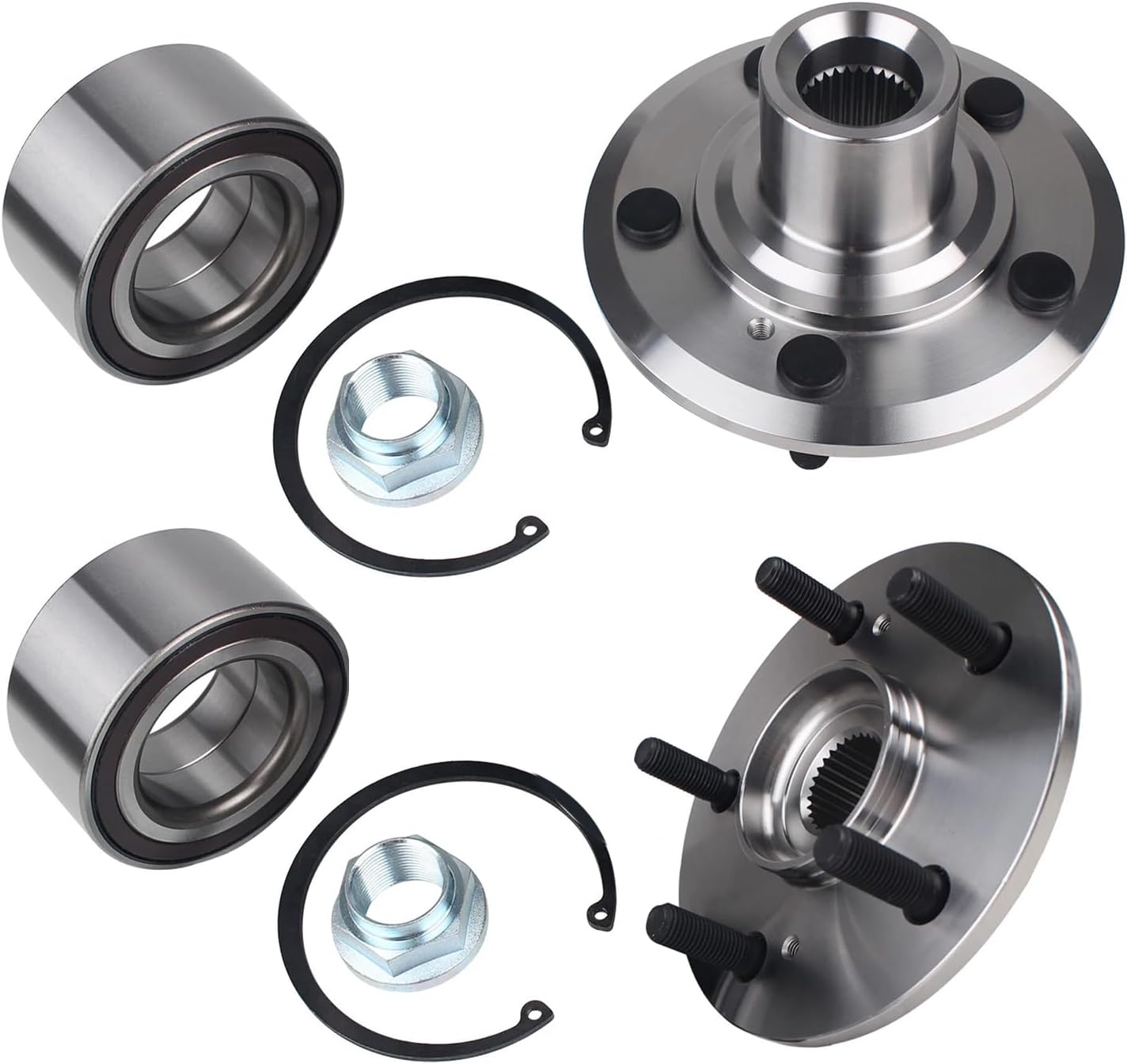 Front Wheel Hub and Bearings (Pair)