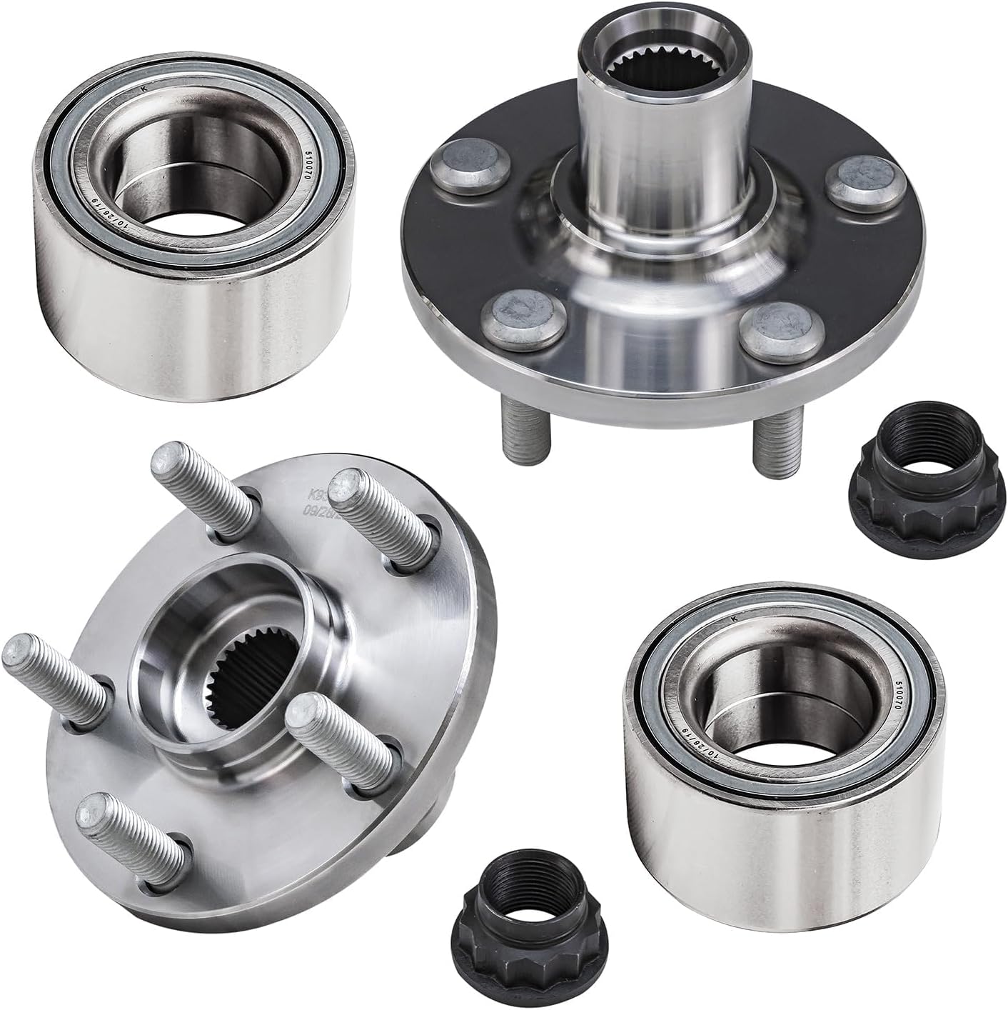 Front Wheel Hub and Bearings (Pair)
