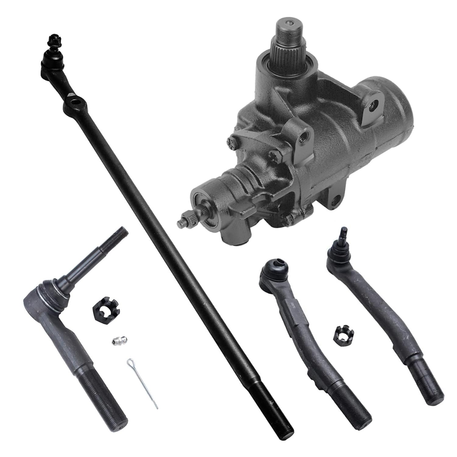 5pc Front Gear Box Outer Tie Rods Drag Link Suspension Kit