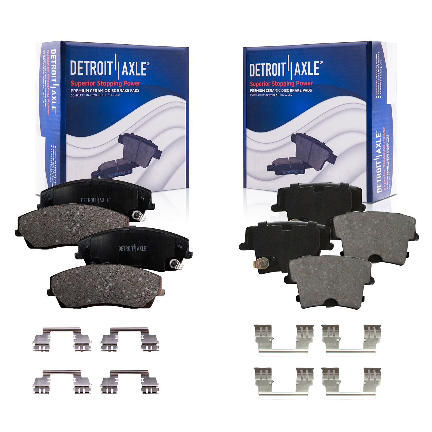 4pc Front & Rear Ceramic Brake Pads Kit