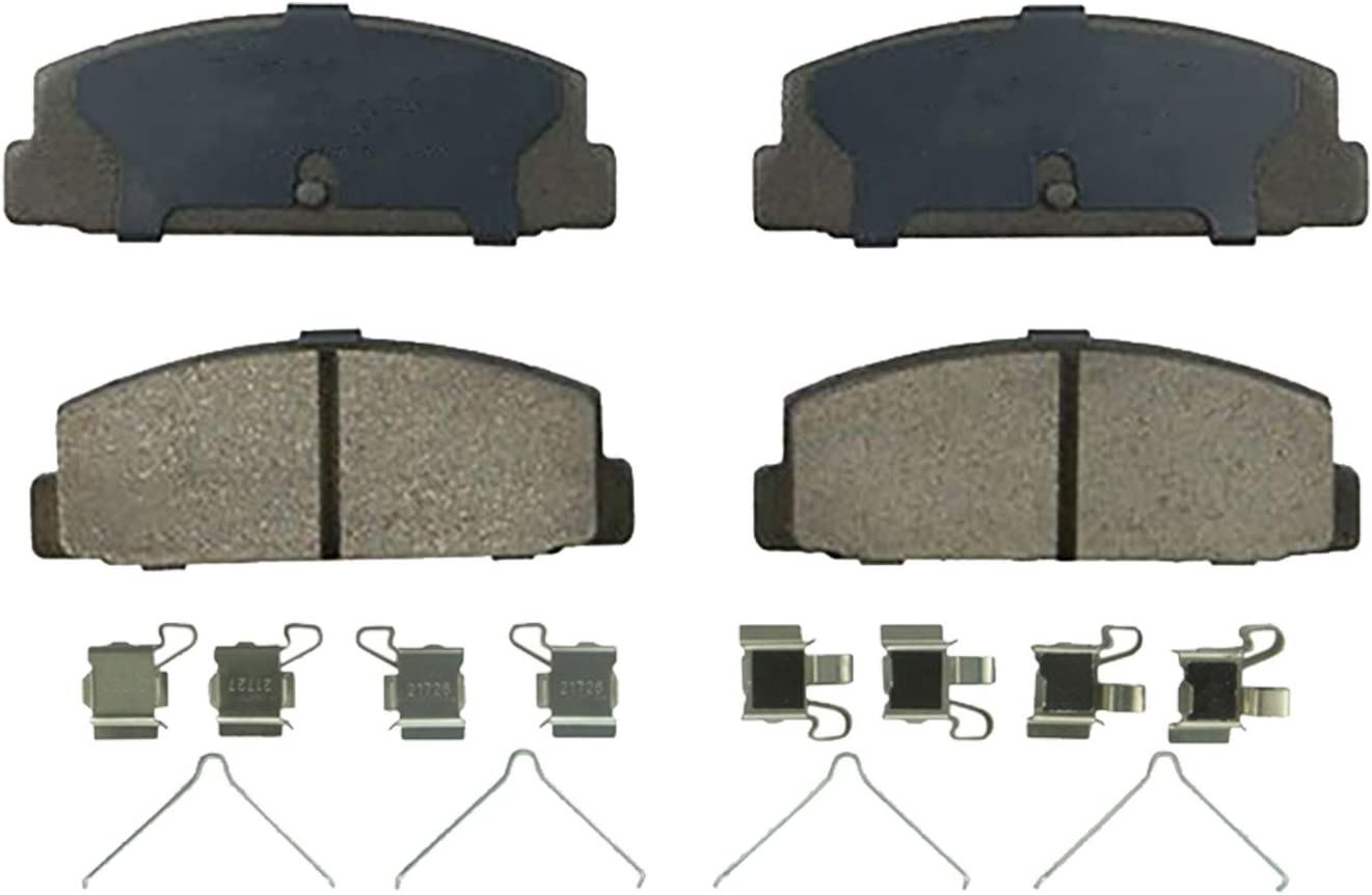 Detroit Axle - Rear Ceramic Brake Pads w/Hardware for 1993 1994 1995 Mazda RX-7 - 5