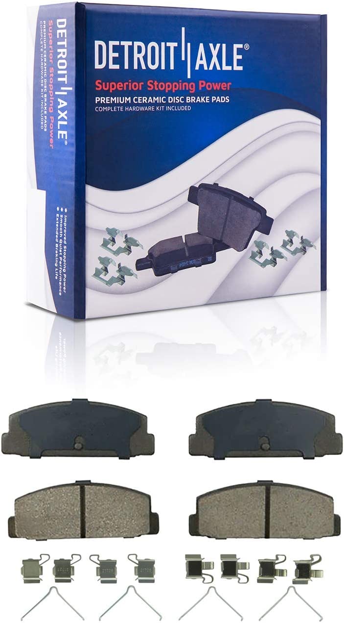 Detroit Axle - Rear Ceramic Brake Pads w/Hardware for 1993 1994 1995 Mazda RX-7 - 4