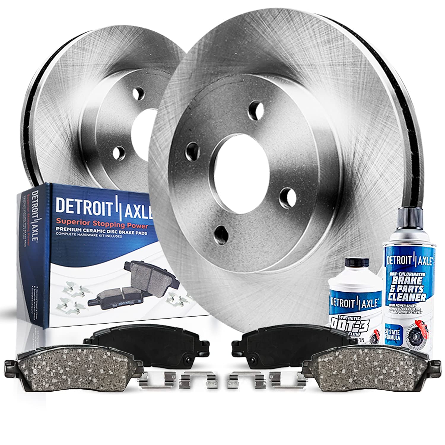 6pc Front Disc Rotors and Ceramic Brake Pads Kit