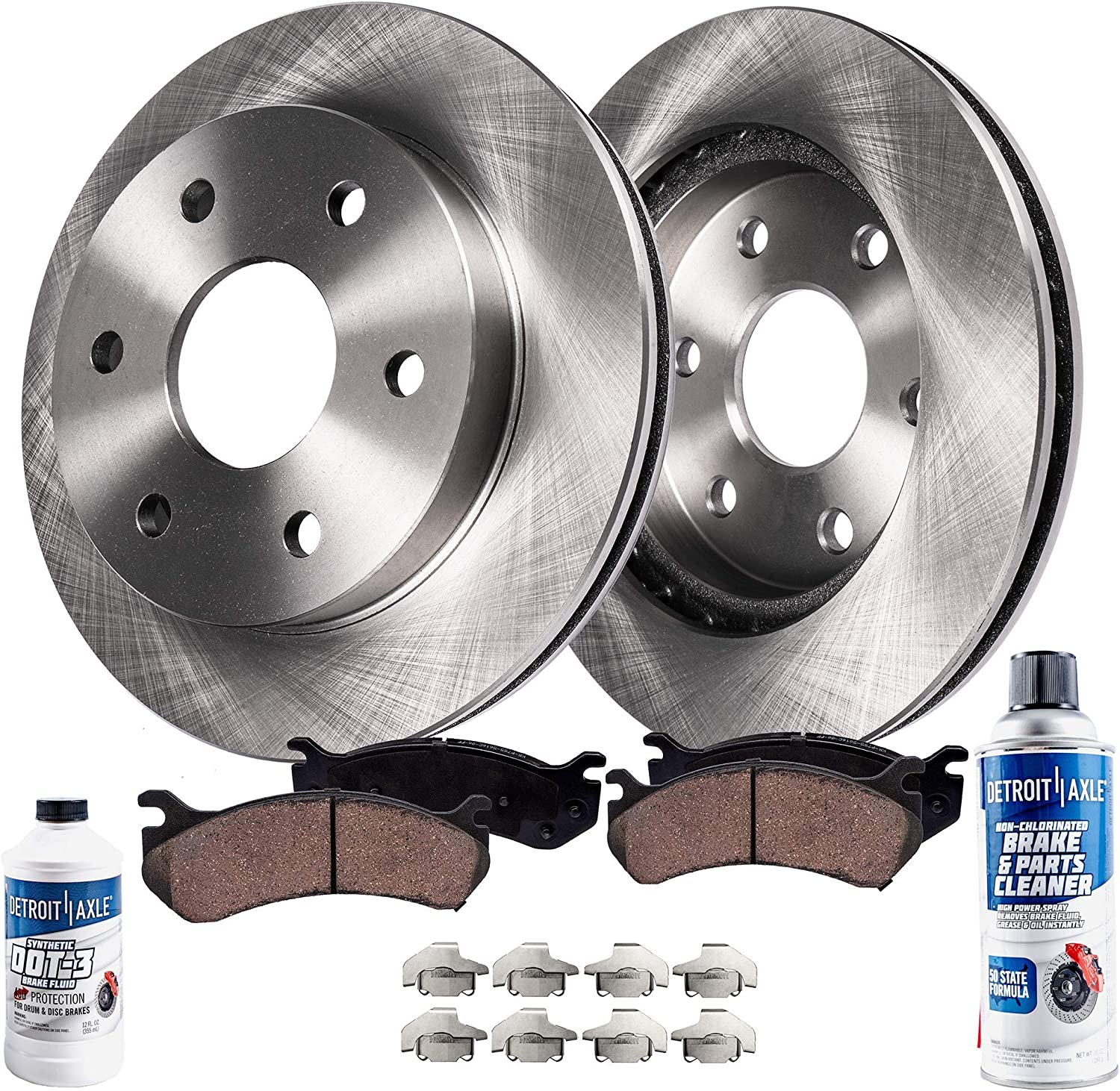 Detroit Axle - Front Brake rotors + Ceramic Pads Kit for Toyota 4Runner Tacoma - Main Image