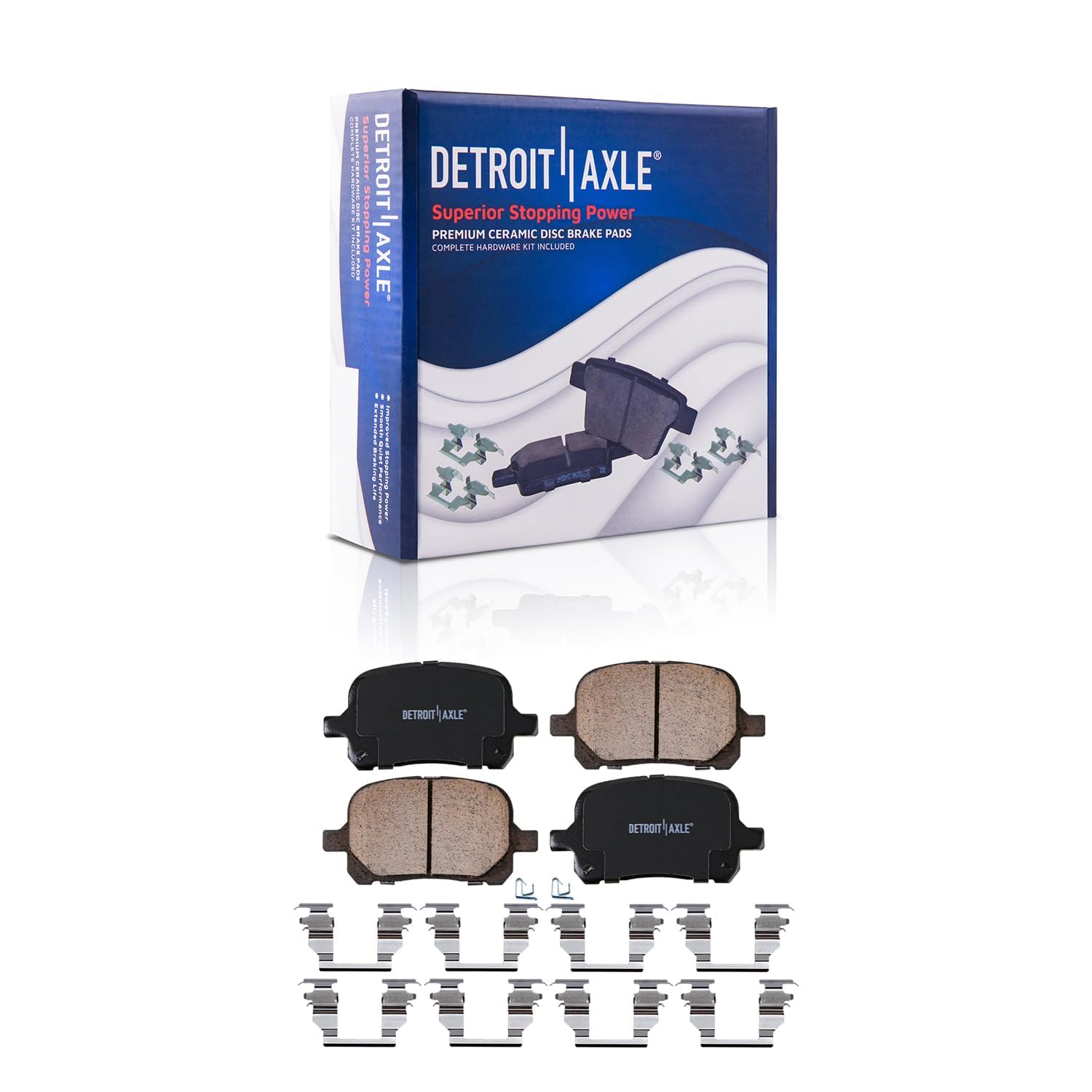 Detroit Axle - Front Disc Rotors Ceramic Brake Pads for 1999-2001 Lexus RX300 - 5