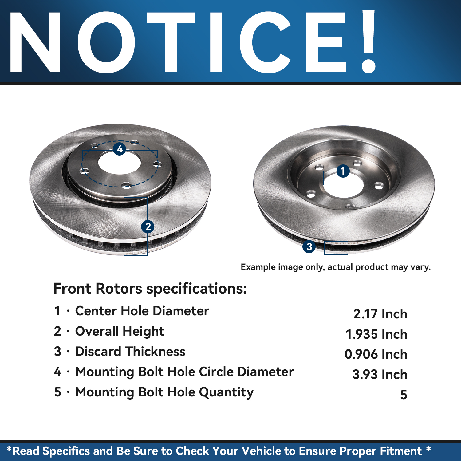 Detroit Axle - Front Rotors Brake Pads for 2003-2008 Toyota Corolla Matrix Vibe - 6