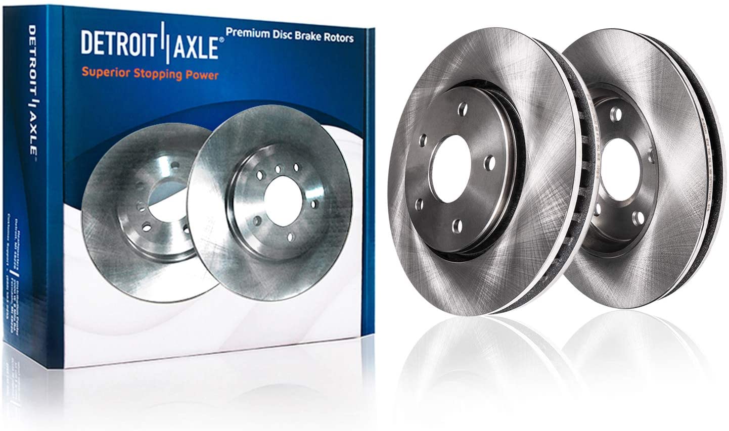 Detroit Axle - Front Disc Rotors Ceramic Brake Pads for 2006-2015 Lexus IS250 - 4