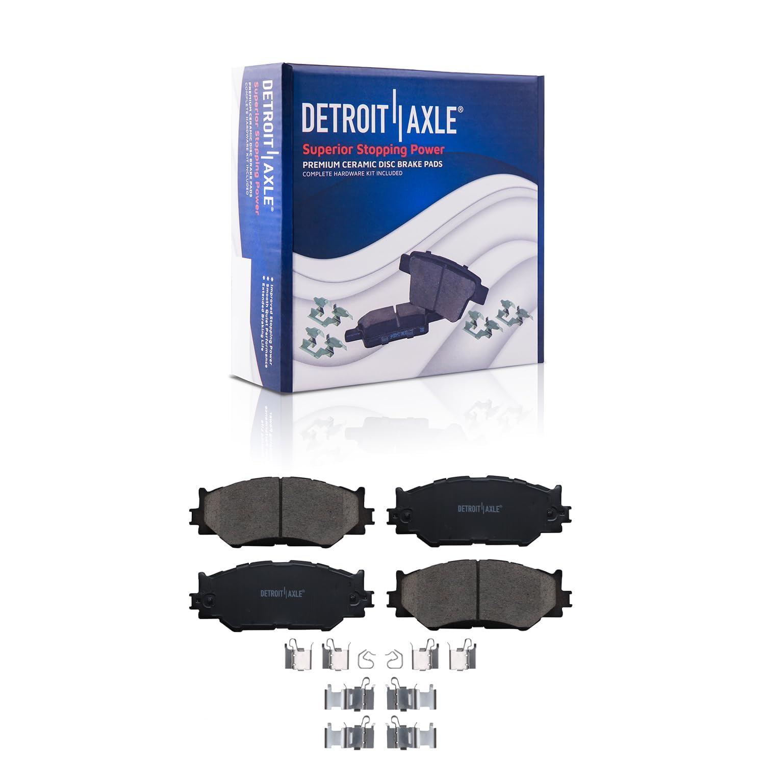 Detroit Axle - Front Disc Rotors Ceramic Brake Pads for 2006-2015 Lexus IS250 - 5