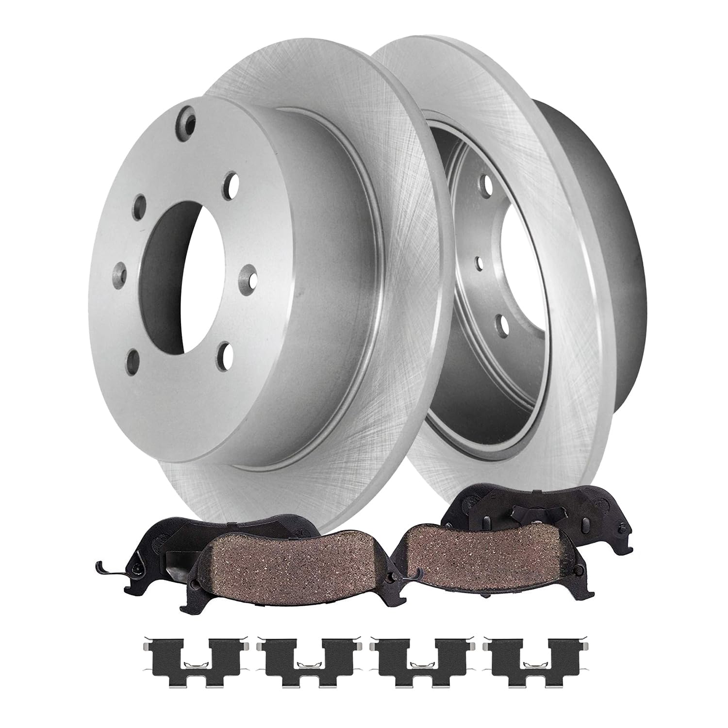 4pc Rear Disc Rotors and Ceramic Brake Pads Kit