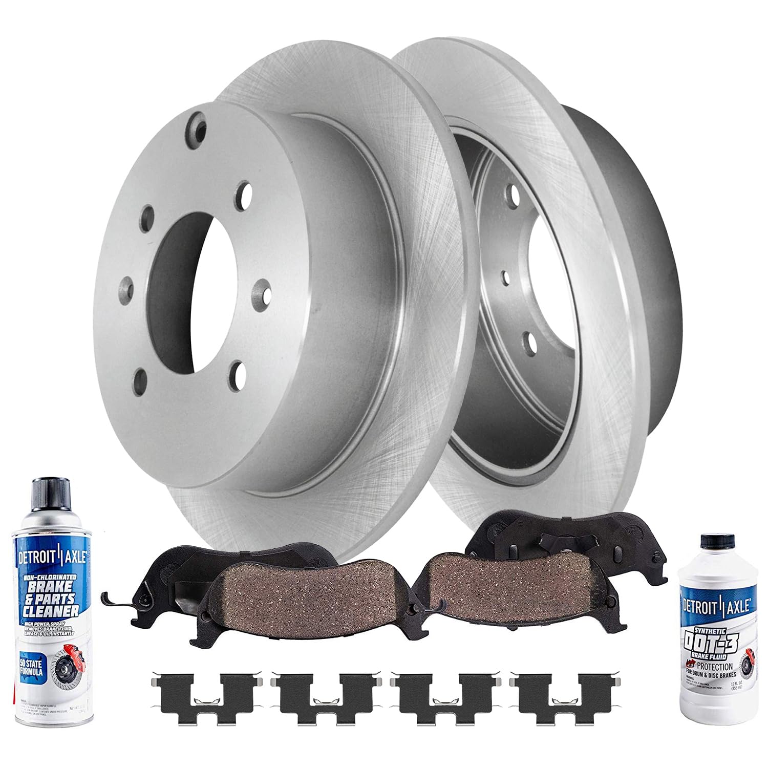 6pc Rear Disc Rotors and Ceramic Brake Pads Kit