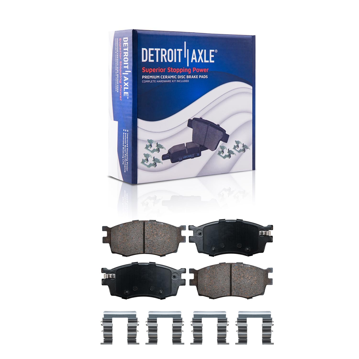 Detroit Axle - Front Disc Rotors Brake Pads for Hyundai Accent Kia Rio Rio5 - 5
