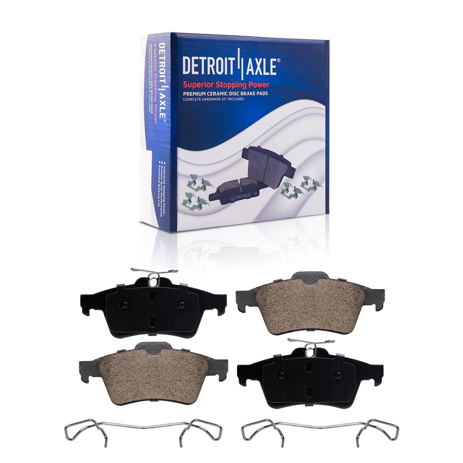 Detroit Axle - Rear Disc Rotors Brake Pads for 2006 2007 2008 2009 2010 Mazda 5 - 5