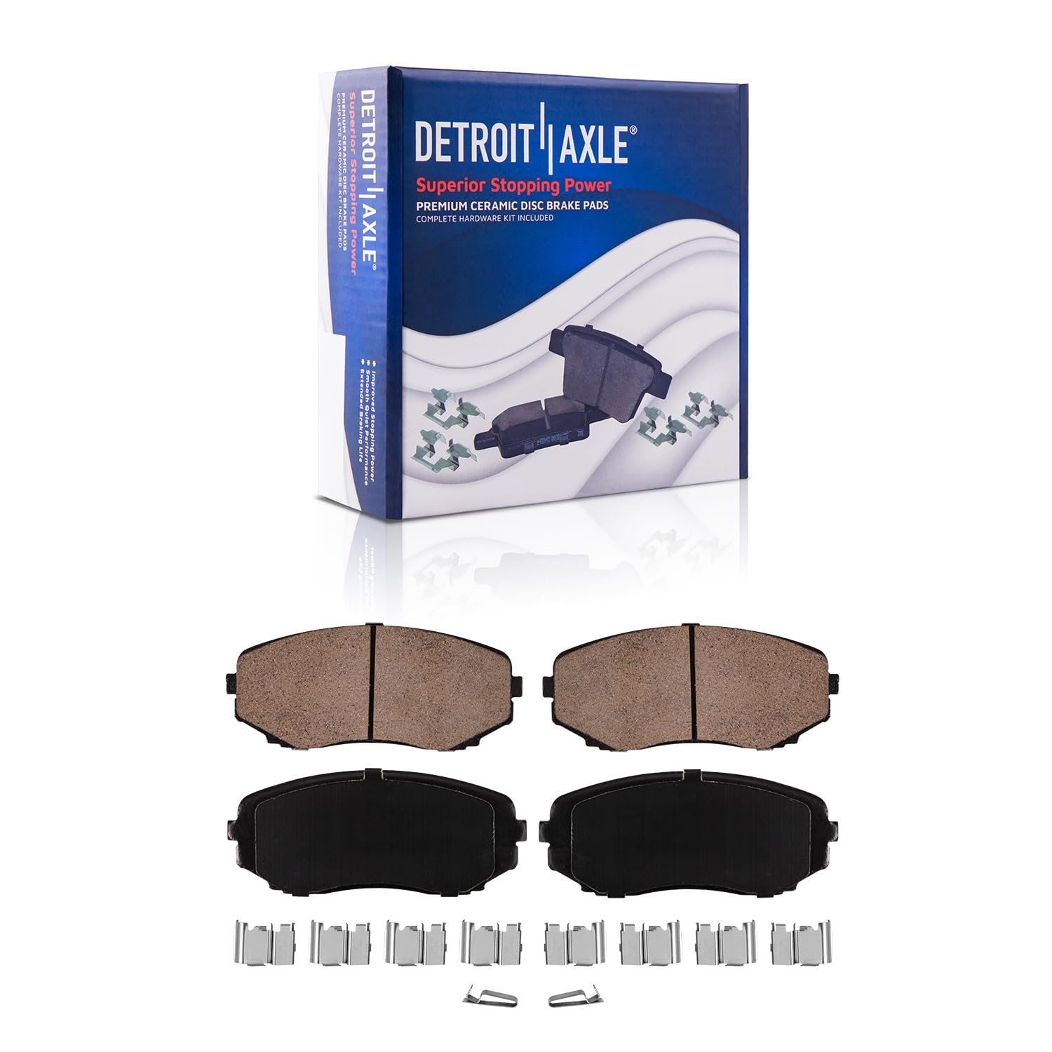 Detroit Axle - Front Disc Rotors Ceramic Brake Pads for 2007-2012 Mazda CX-7 - 5
