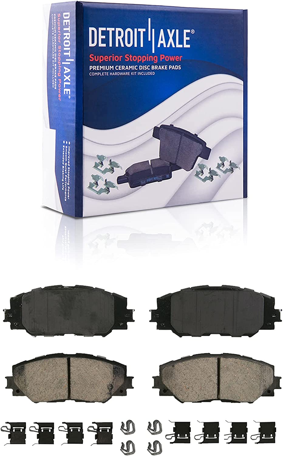Detroit Axle - Front Disc Rotors Brake Pads for Toyota Corolla Matrix Vibe xD - 6