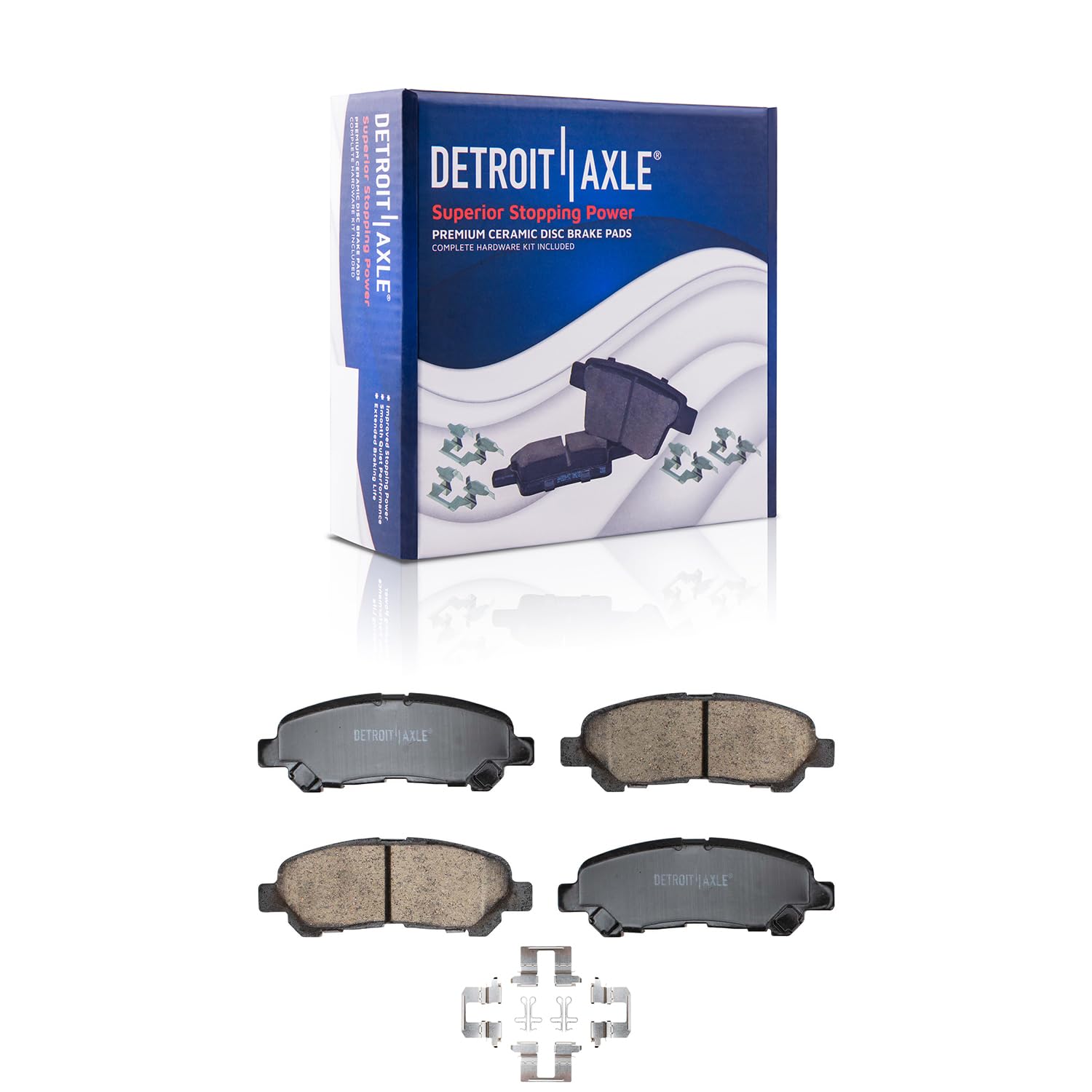 Detroit Axle - Rear Disc Rotors Brake Pads for 2008 2009-2014 Toyota Highlander - 5