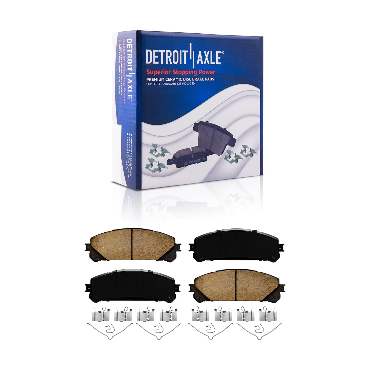 Detroit Axle - Front Disc Rotors Brake Pads for Toyota Sienna Highlander RX350 - 5