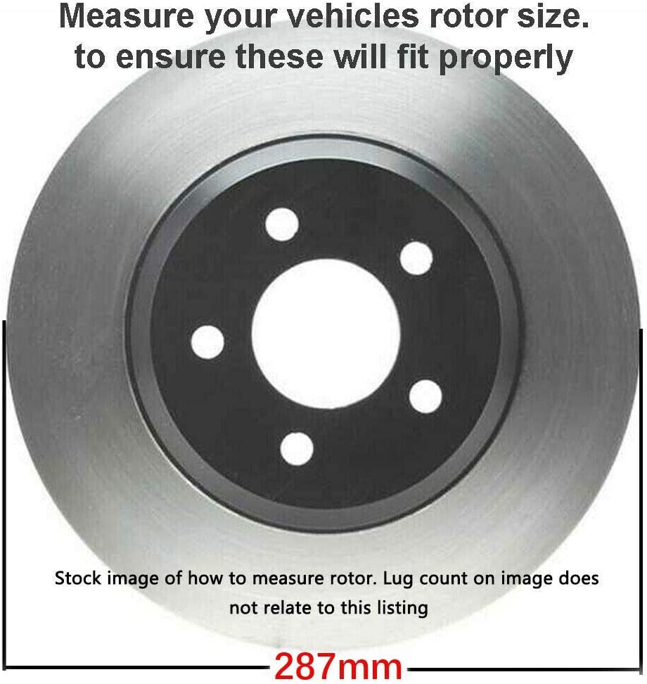 Detroit Axle - 288mm Rear Disc Brake Rotors for 2005 2006-2009 Audi A4 Quattro - 5