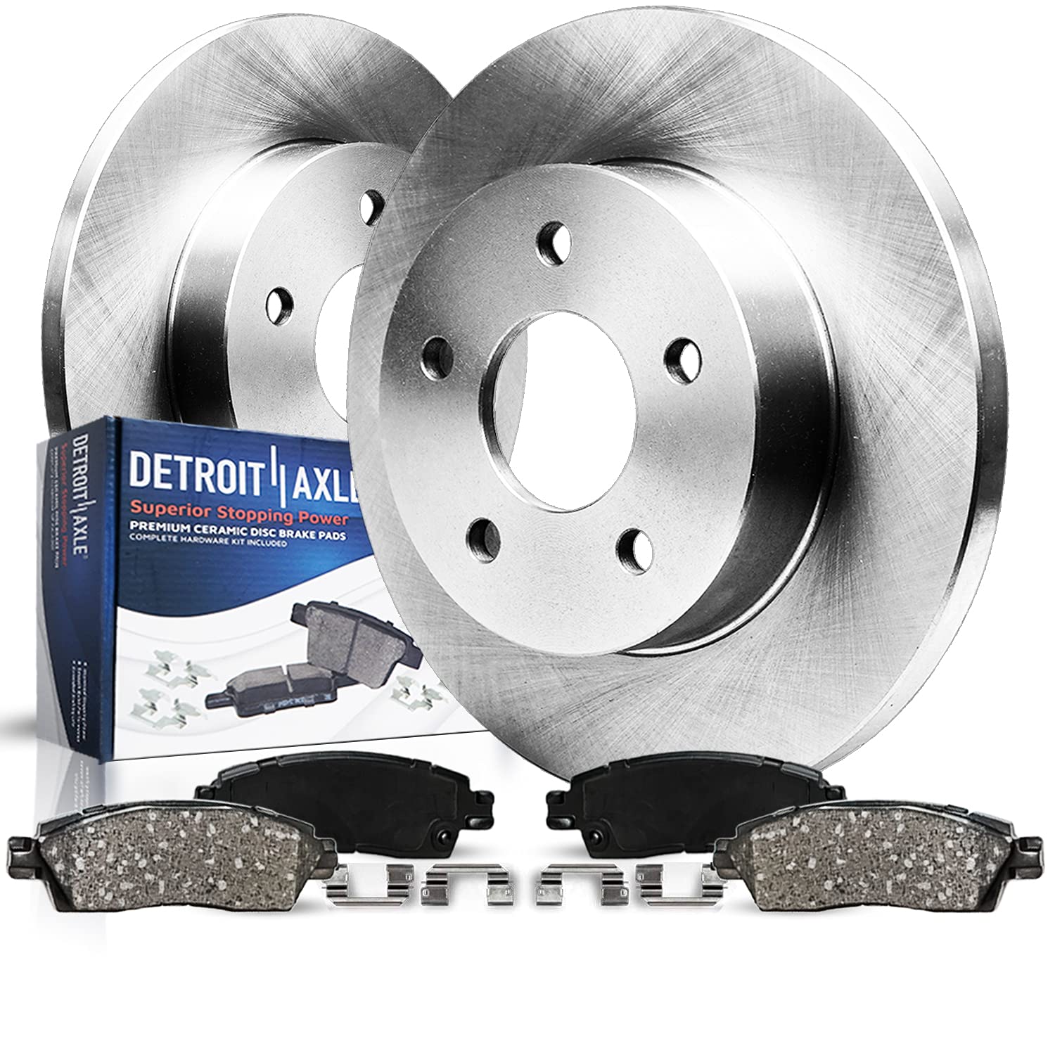 4pc Rear Disc Rotors and Ceramic Brake Pads Kit