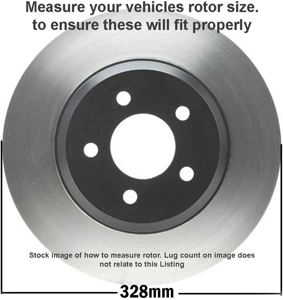 Detroit Axle - 328mm Rear Rotors Brake Pads for Grand Caravan Town Country - 6